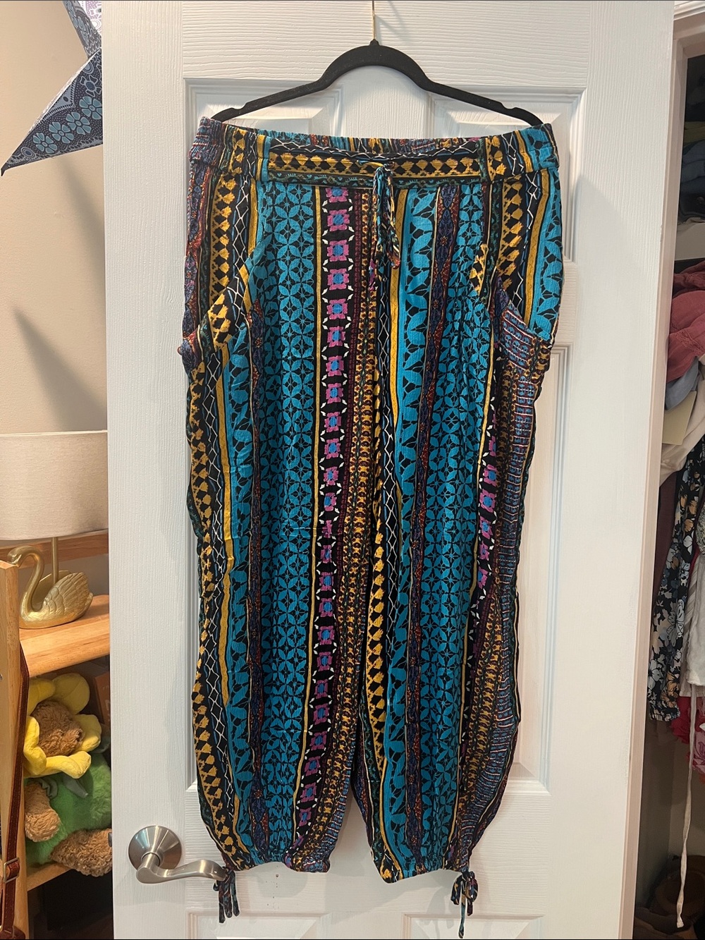 Boho Print Elastic Waist Women's Pants Free People